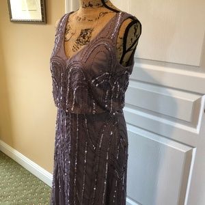 Adrianna Papell AUS Lavender Beaded evening dress